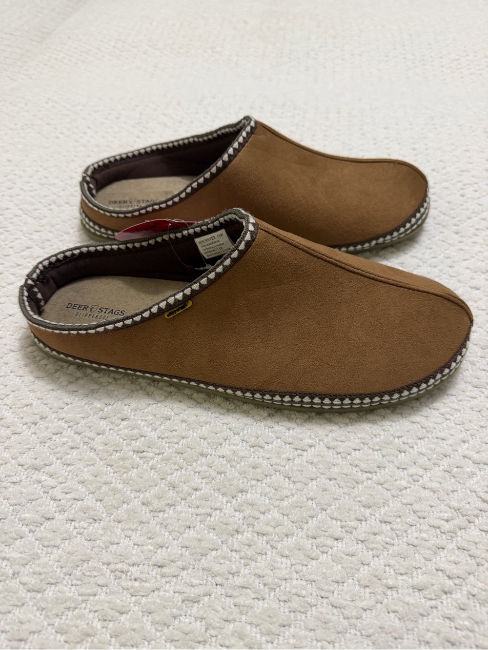 Deer Stags Mens Wherever Microsuede Slipper Chestnut 15 Wide NWT